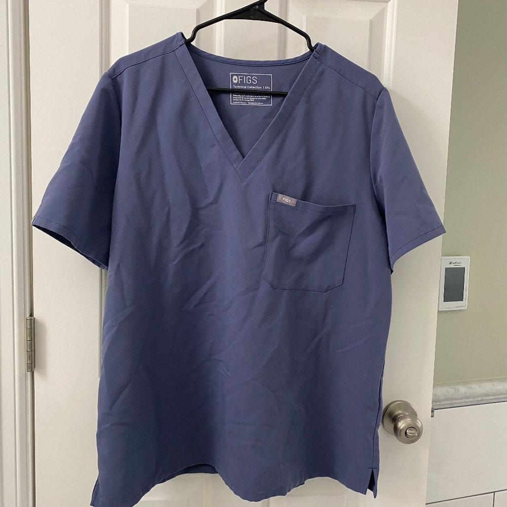 Figs Blue Scrub Set (Top and Bottoms), size 2XL